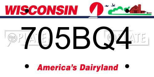 705BQ4 Wisconsin License Plate