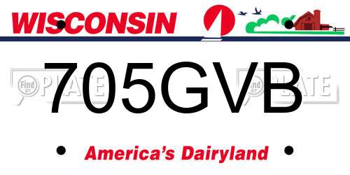705GVB Wisconsin License Plate