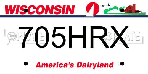705HRX Wisconsin License Plate