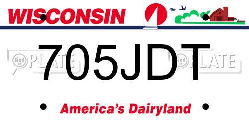 705JDT Wisconsin License Plate