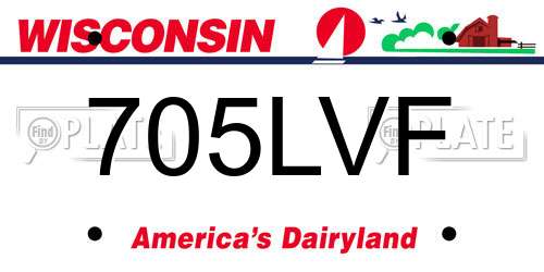 705LVF Wisconsin License Plate