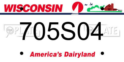 705S04 Wisconsin License Plate
