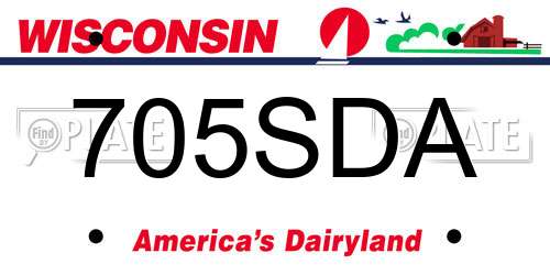 705SDA Wisconsin License Plate