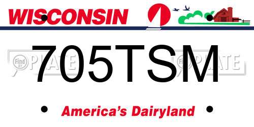 705TSM Wisconsin License Plate