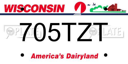 705TZT Wisconsin License Plate