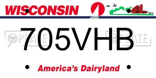 705VHB Wisconsin License Plate