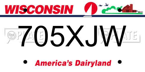 705XJW Wisconsin License Plate
