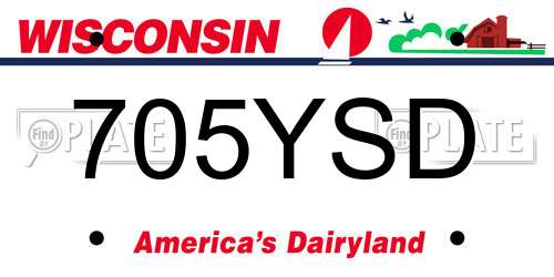 705YSD Wisconsin License Plate