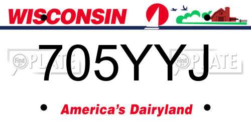 705YYJ Wisconsin License Plate