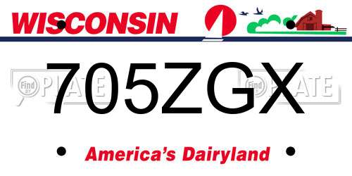 705ZGX Wisconsin License Plate