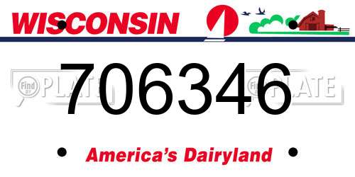 706346 Wisconsin License Plate