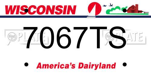 7067TS Wisconsin License Plate