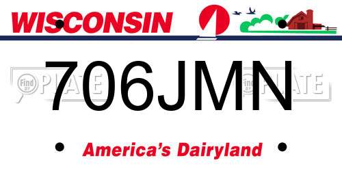 706JMN Wisconsin License Plate