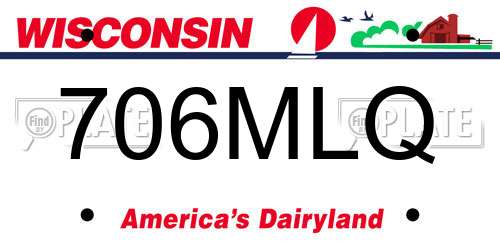706MLQ Wisconsin License Plate