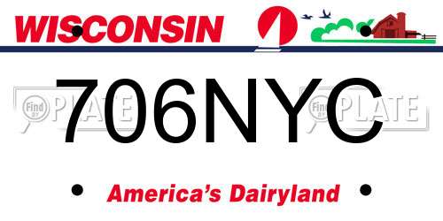706NYC Wisconsin License Plate