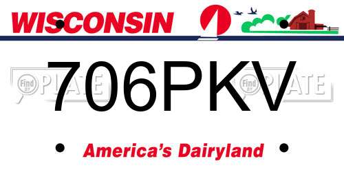 706PKV Wisconsin License Plate