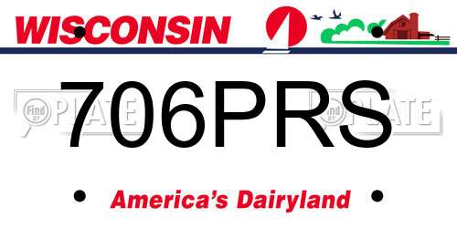 706PRS Wisconsin License Plate
