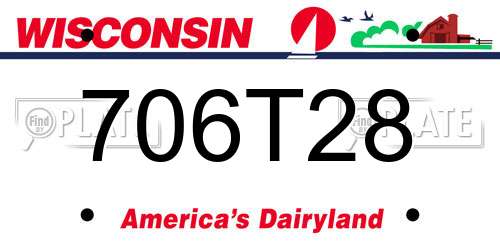 706T28 Wisconsin License Plate