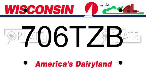706TZB Wisconsin License Plate