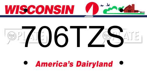 706TZS Wisconsin License Plate