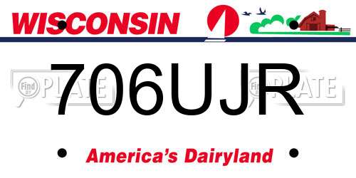 706UJR Wisconsin License Plate