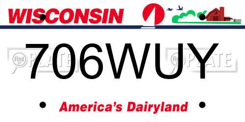 706WUY Wisconsin License Plate
