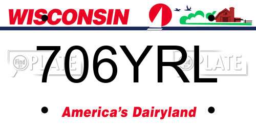 706YRL Wisconsin License Plate