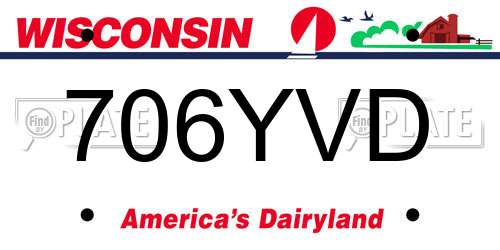 706YVD Wisconsin License Plate