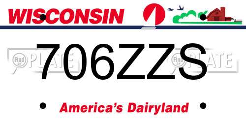 706ZZS Wisconsin License Plate