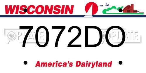 7072DO Wisconsin License Plate