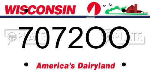 7072OO Wisconsin License Plate