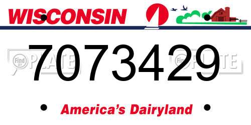 7073429 Wisconsin License Plate