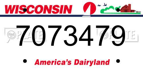 7073479 Wisconsin License Plate