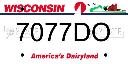 7077DO Wisconsin License Plate