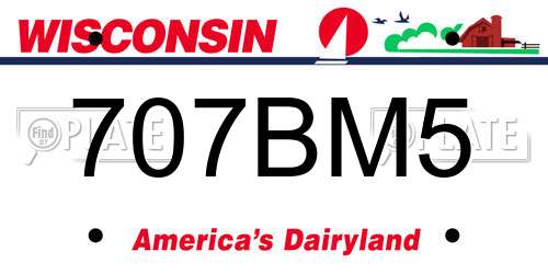707BM5 Wisconsin License Plate