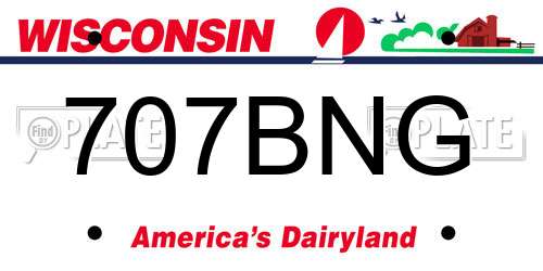 707BNG Wisconsin License Plate