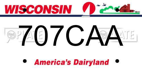 707CAA Wisconsin License Plate