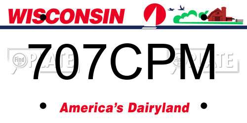 707CPM Wisconsin License Plate
