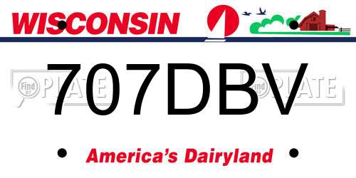 707DBV Wisconsin License Plate