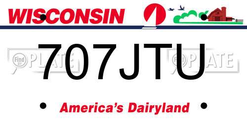 707JTU Wisconsin License Plate
