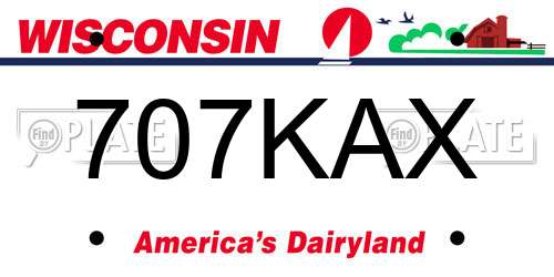 707KAX Wisconsin License Plate