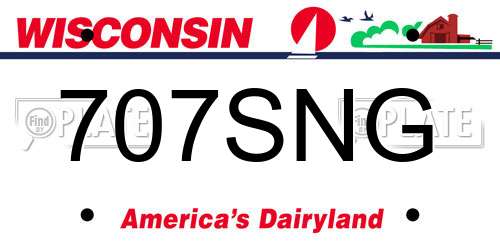 707SNG Wisconsin License Plate
