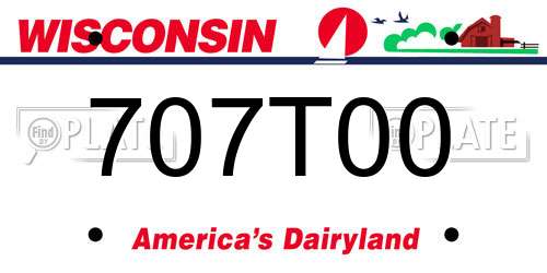 707T00 Wisconsin License Plate