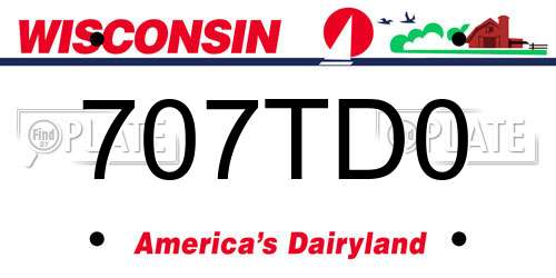 707TD0 Wisconsin License Plate