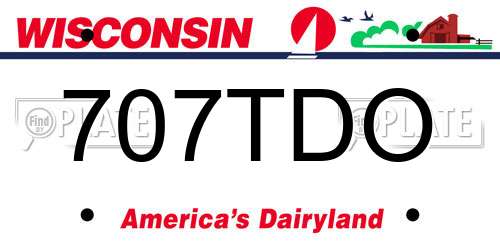 707TDO Wisconsin License Plate