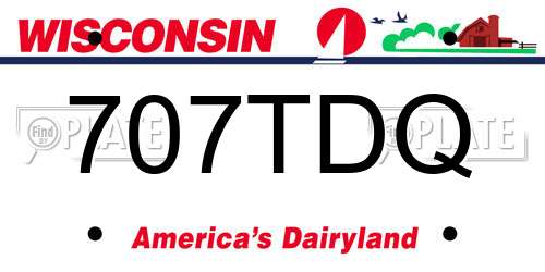 707TDQ Wisconsin License Plate
