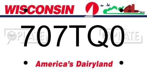 707TQ0 Wisconsin License Plate