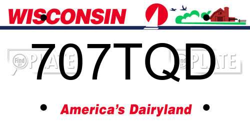 707TQD Wisconsin License Plate