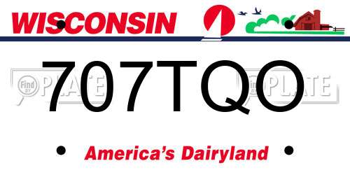 707TQO Wisconsin License Plate