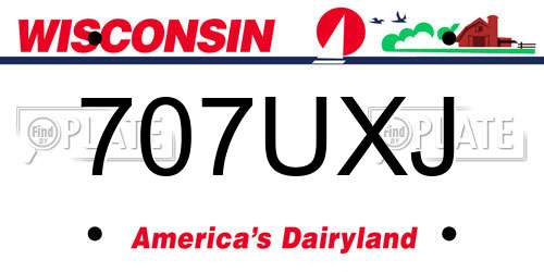 707UXJ Wisconsin License Plate